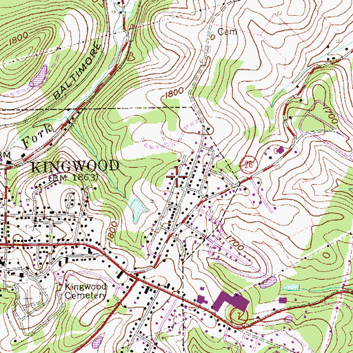 Topographic Map of Kamp Central Ambulance Service Station 15, WV