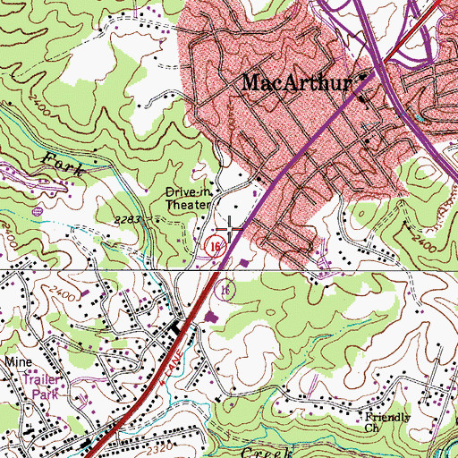 Topographic Map of Best Transports Ambulance Service, WV