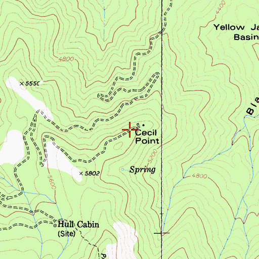 Topographic Map of Cecil Point, CA