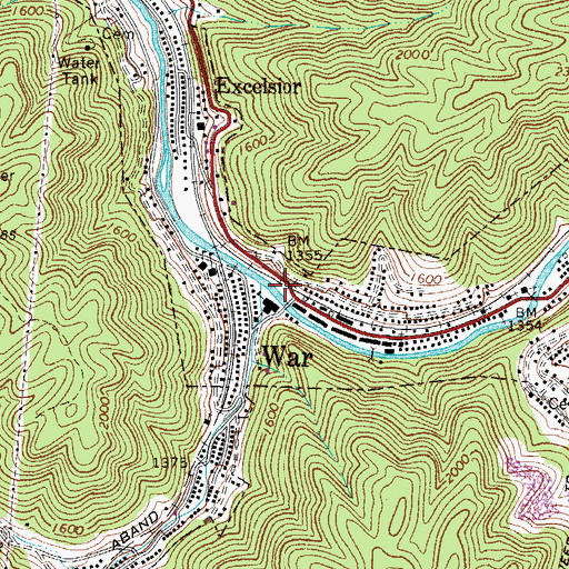 Topographic Map of McDowell County Emergency Ambulance Authority Station 4, WV