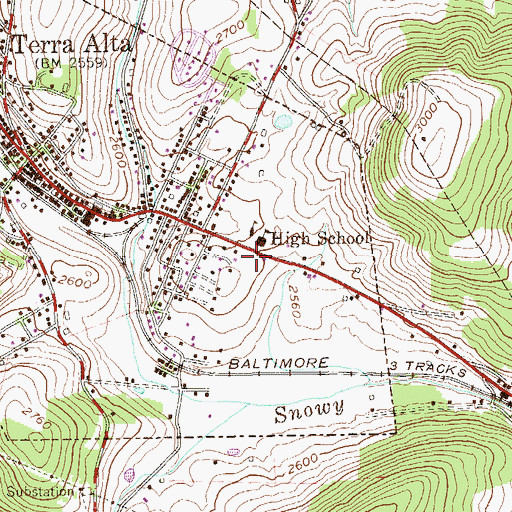 Topographic Map of Terra Alta Community Ambulance Squad, WV
