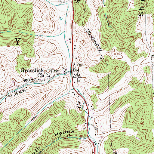Topographic Map of Jackson County Emergency Medical Services Station 403, WV
