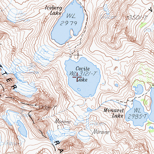 Topographic Map of Cecile Lake, CA