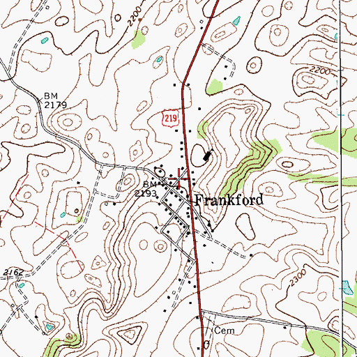 Topographic Map of Northern Greenbrier Ambulance Service, WV