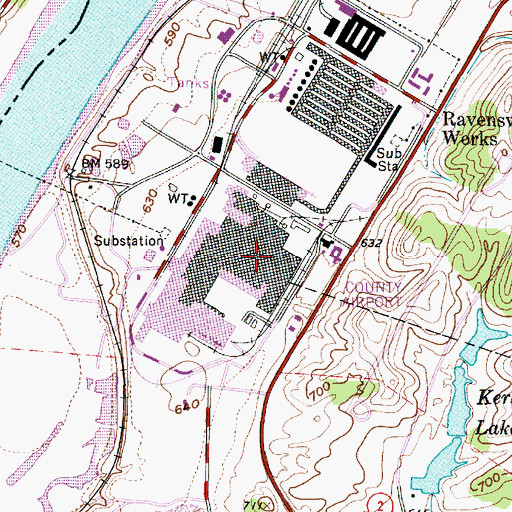 Topographic Map of Alcan Rolled Products Ambulance, WV