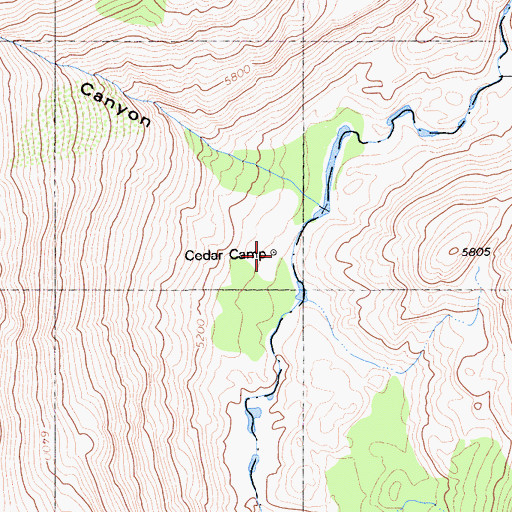 Topographic Map of Cedar Camp, CA