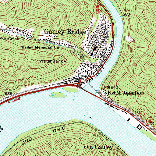Topographic Map of Jan - Care Ambulance Service Gauley Bridge, WV