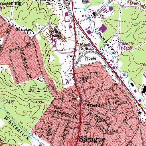 Topographic Map of Jan - Care Ambulance Service Robert C Byrd, WV