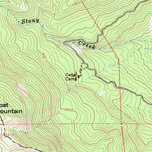 Topographic Map of Cedar Camp, CA