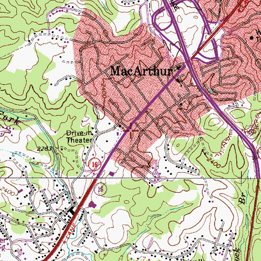 Topographic Map of Jan - Care Ambulance Service Incorporated MacArthur, WV
