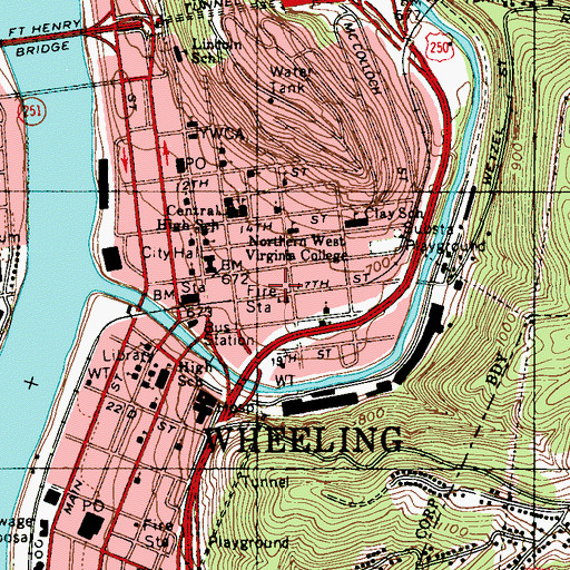 Topographic Map of Tri State Ambulance, WV