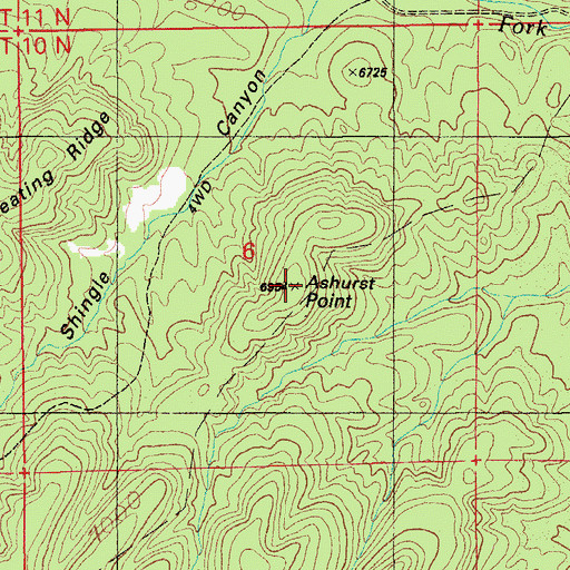 Topographic Map of Ashhurst Point, AZ