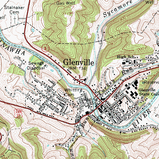 Topographic Map of Gilmer County Ambulance Service 75, WV