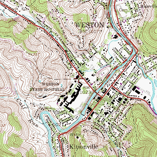 Topographic Map of Weston - Lewis County Emergency Ambulance Service Authority Company 8, WV