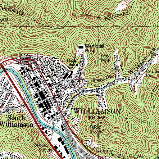 Topographic Map of Stat Ambulance Service, WV