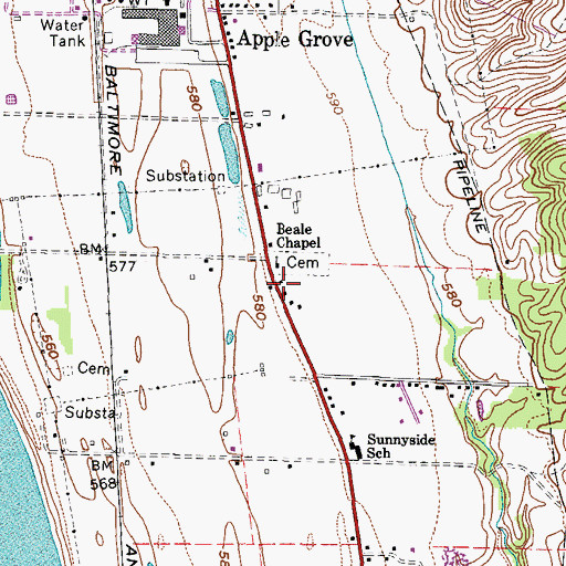 Topographic Map of Mason County Emergency Ambulance Service Authority 200, WV