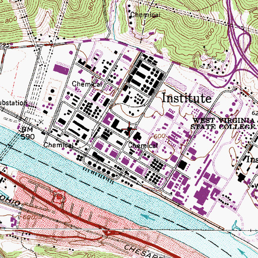 Topographic Map of Bayer Cropscience Ambulance, WV