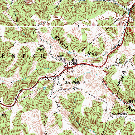 Topographic Map of Calhoun County Emergency Medical Services Station 400, WV