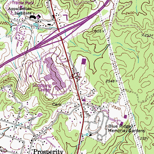 Topographic Map of Jan - Care Ambulance Service Bradley, WV