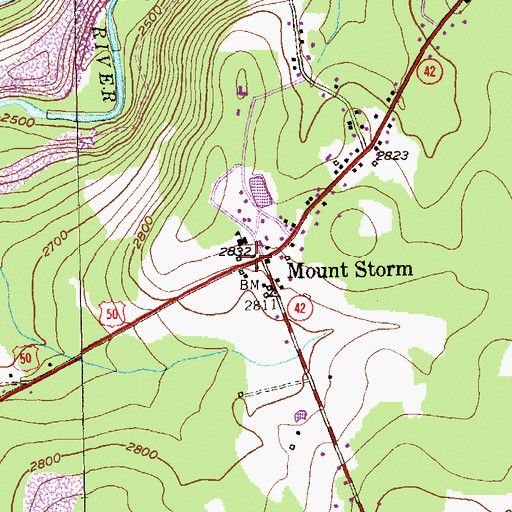 Topographic Map of Grant Memorial Hospital Ambulance, WV