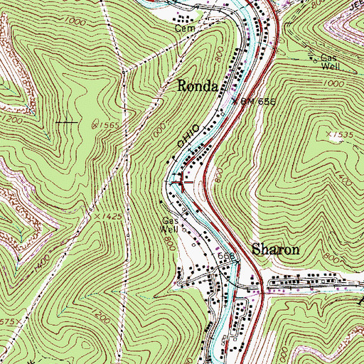 Topographic Map of Kanawha County Emergency Ambulance Authority, WV