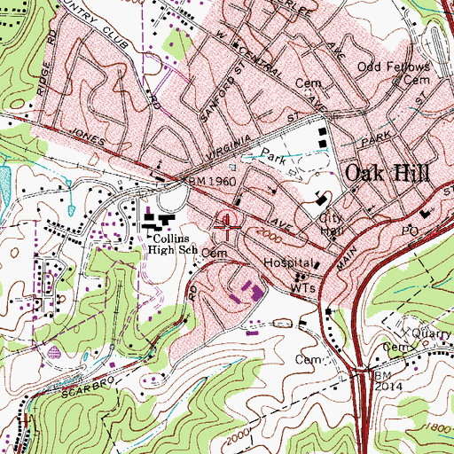 Topographic Map of General Ambulance Service Incorporated Station 6, WV
