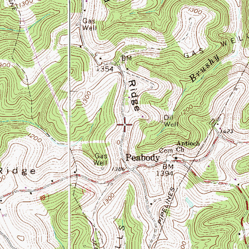 Topographic Map of Wetzel County Emergency Ambulance Authority Station 30, WV