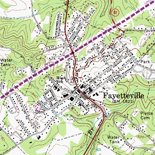 Topographic Map of Jan - Care Ambulance Service Fayetteville, WV