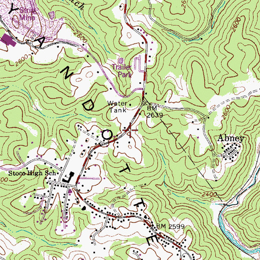 Topographic Map of Best Transports Ambulance Service 651, WV