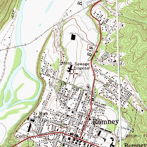 Topographic Map of Romney Volunteer Rescue Squad Company 11, WV