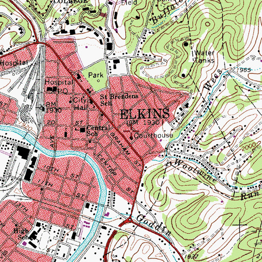 Topographic Map of Randolph County Emergency Squad 1, WV