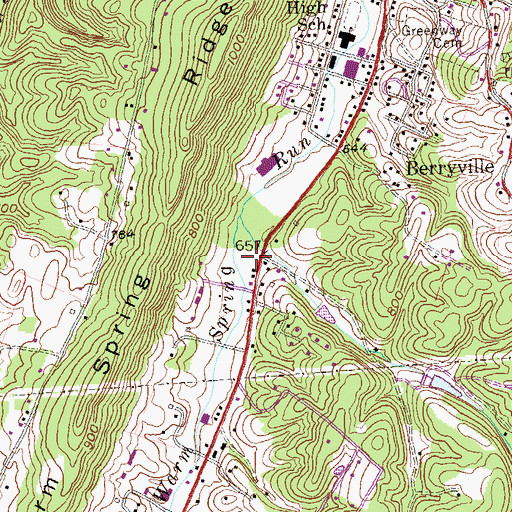 Topographic Map of Morgan County Rescue Service, WV