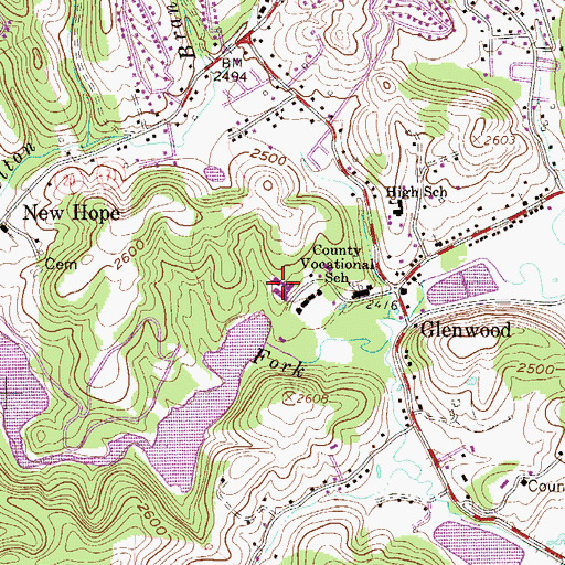 Topographic Map of Princeton Rescue Squad Station 4, WV