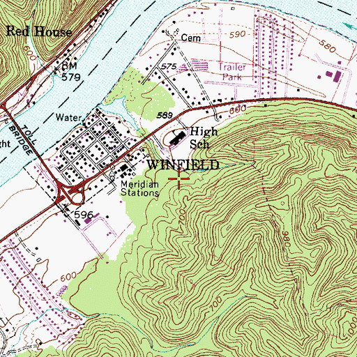 Topographic Map of Putnam County Emergency Medical Services, WV