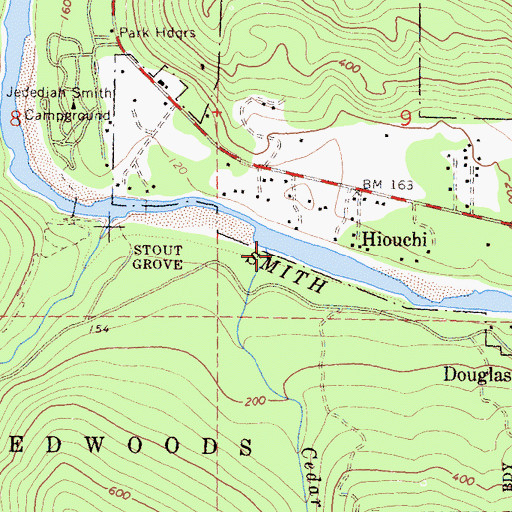 Topographic Map of Cedar Creek, CA