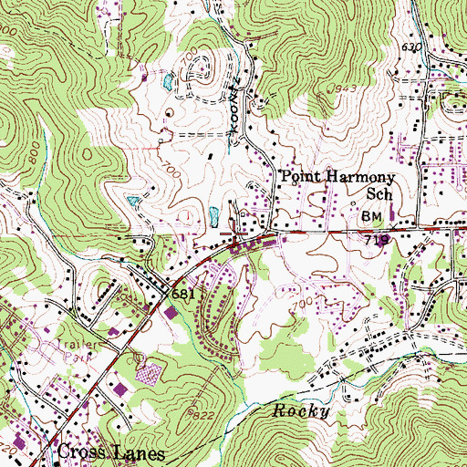 Topographic Map of Kanawha County Emergency Ambulance Authority Station 239, WV