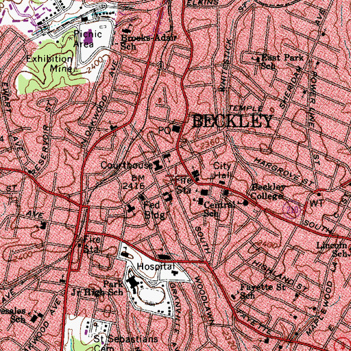 Topographic Map of Jan - Care Ambulance of Tri-State, WV