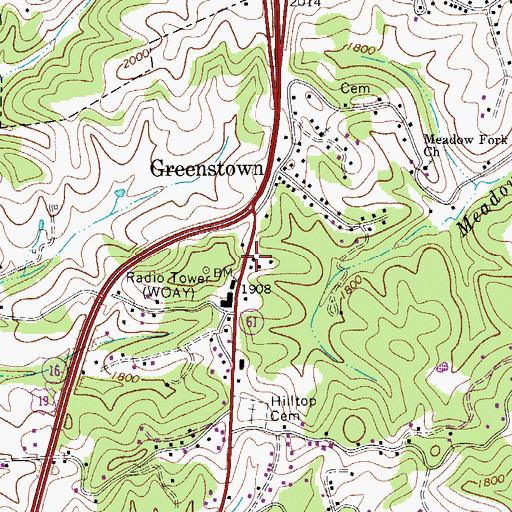 Topographic Map of General Ambulance Service Station 1, WV