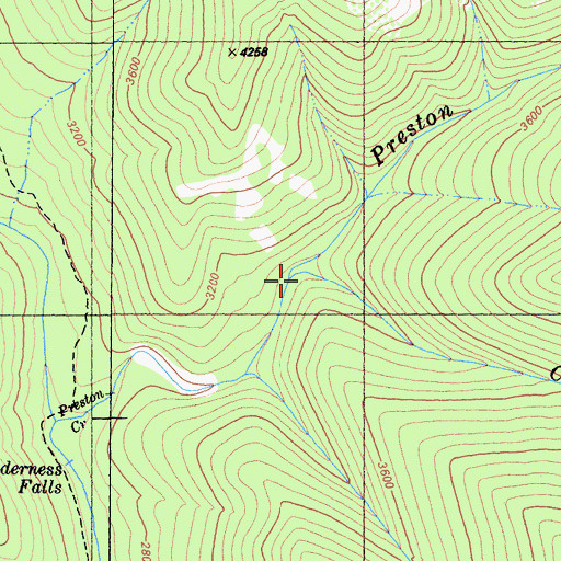 Topographic Map of Cedar Creek, CA