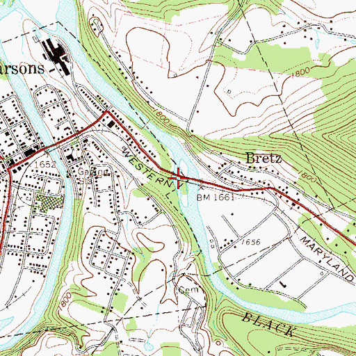 Topographic Map of Lamberts Ambulance Service Parsons, WV