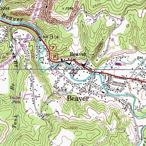 Topographic Map of Jan - Care Ambulance Service Beaver, WV