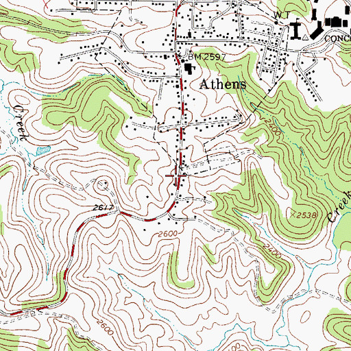 Topographic Map of Princeton Rescue Squad Incorporated Station 3, WV