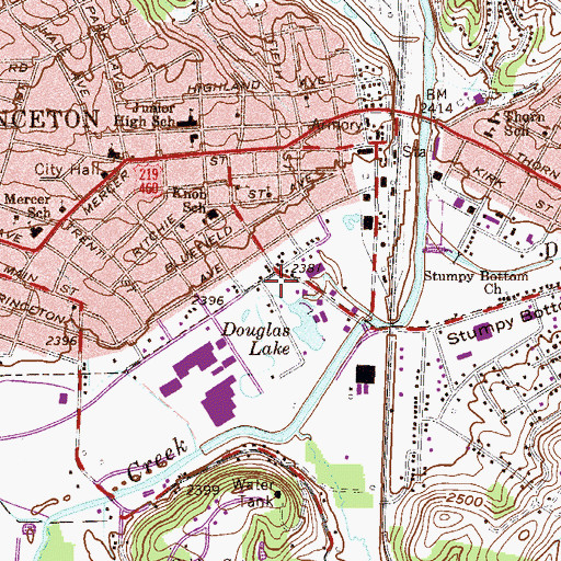 Topographic Map of Princeton Rescue Squad Station 1, WV