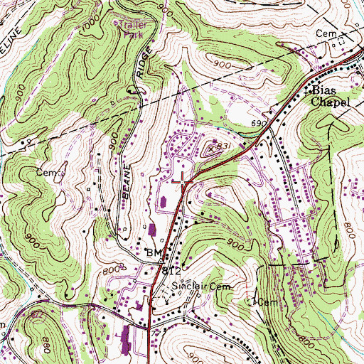 Topographic Map of Kanawha County Emergency Ambulance Authority Station 269, WV