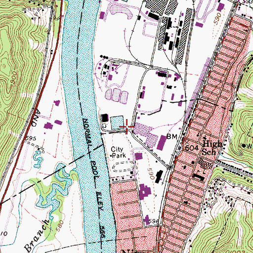 Topographic Map of Kanawha County Emergency Ambulance Authority Station 329, WV