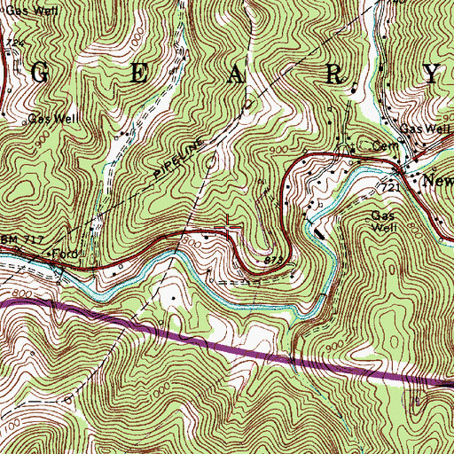 Topographic Map of Roane County Emergency Squad 17, WV