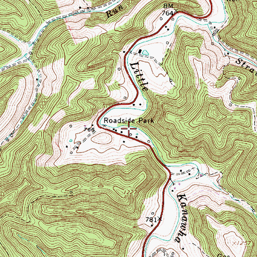 Topographic Map of Calhoun County Emergency Medical Services Station 410, WV