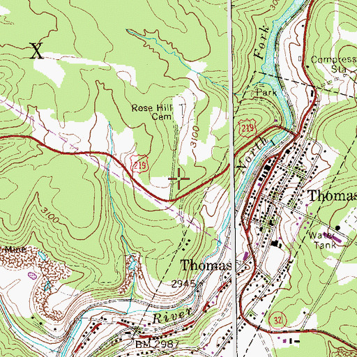 Topographic Map of Tucker County Ambulance Authority Squad 54734, WV
