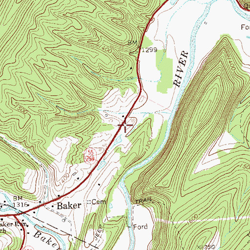 Topographic Map of Mathias Baker Volunteer Emergency Squad 42, WV