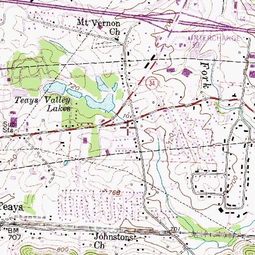 Topographic Map of Kanawha County Emergency Ambulance Authority Station 542, WV